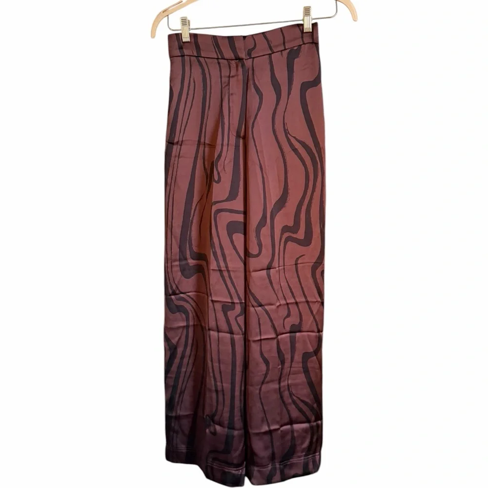 House of Harlow 1960 Wide-Leg Brown Marble Print Pants Set Women’s Size Small - Picture 5 of 8